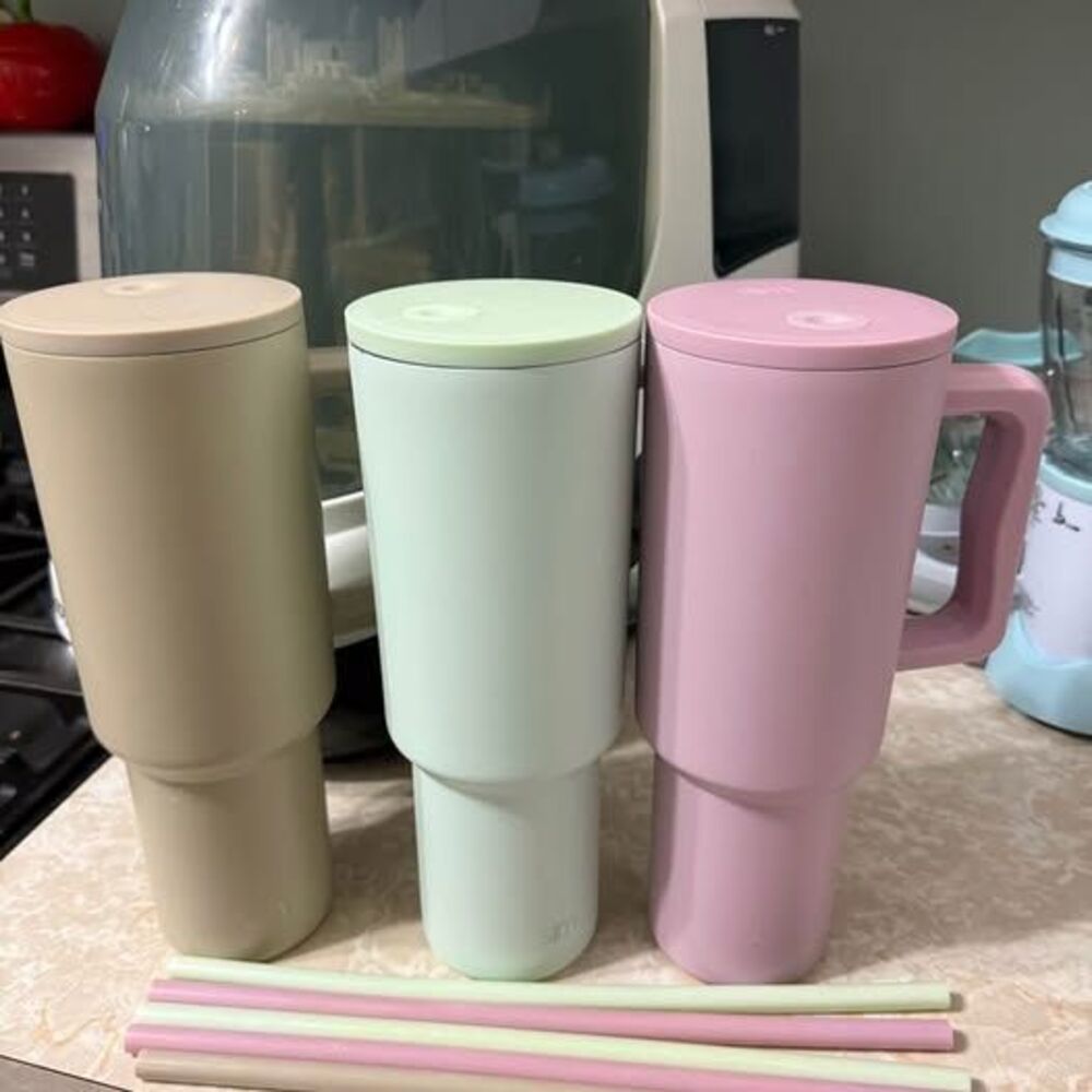 3 Simple Modern 40 oz Tumblers with 5 straws